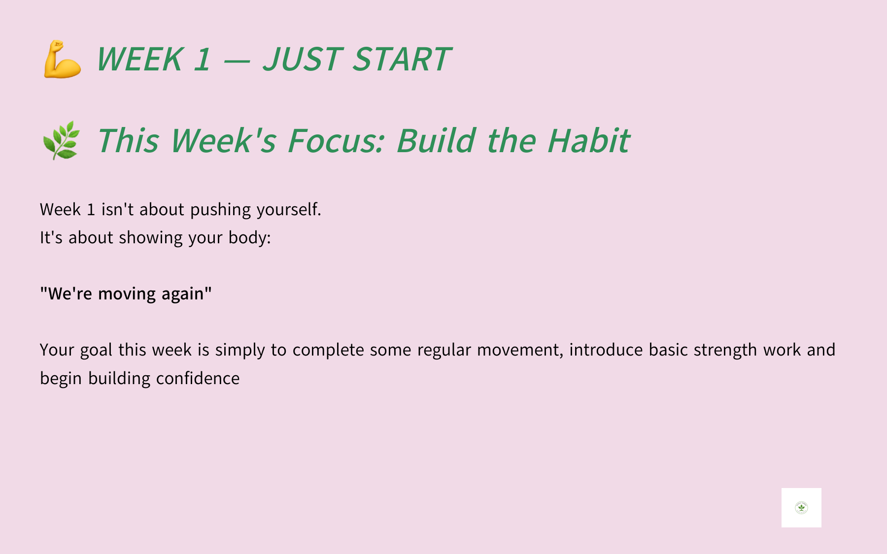 Week one: just start sample page 29