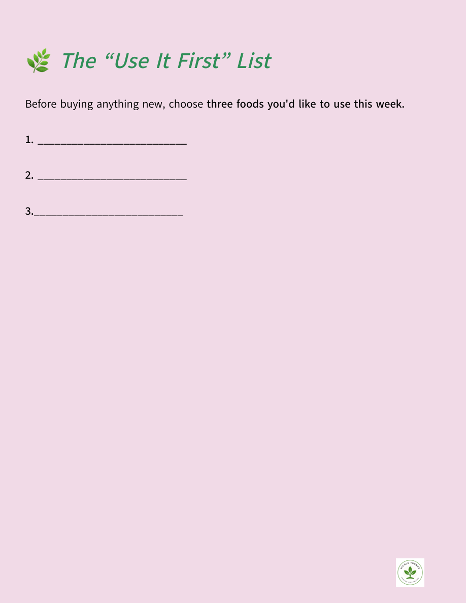 The use-it-first list sample page 76