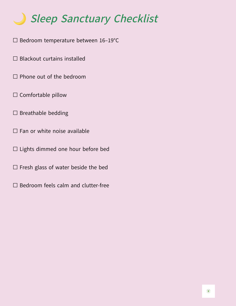 Sleep sanctuary checklist sample page 39