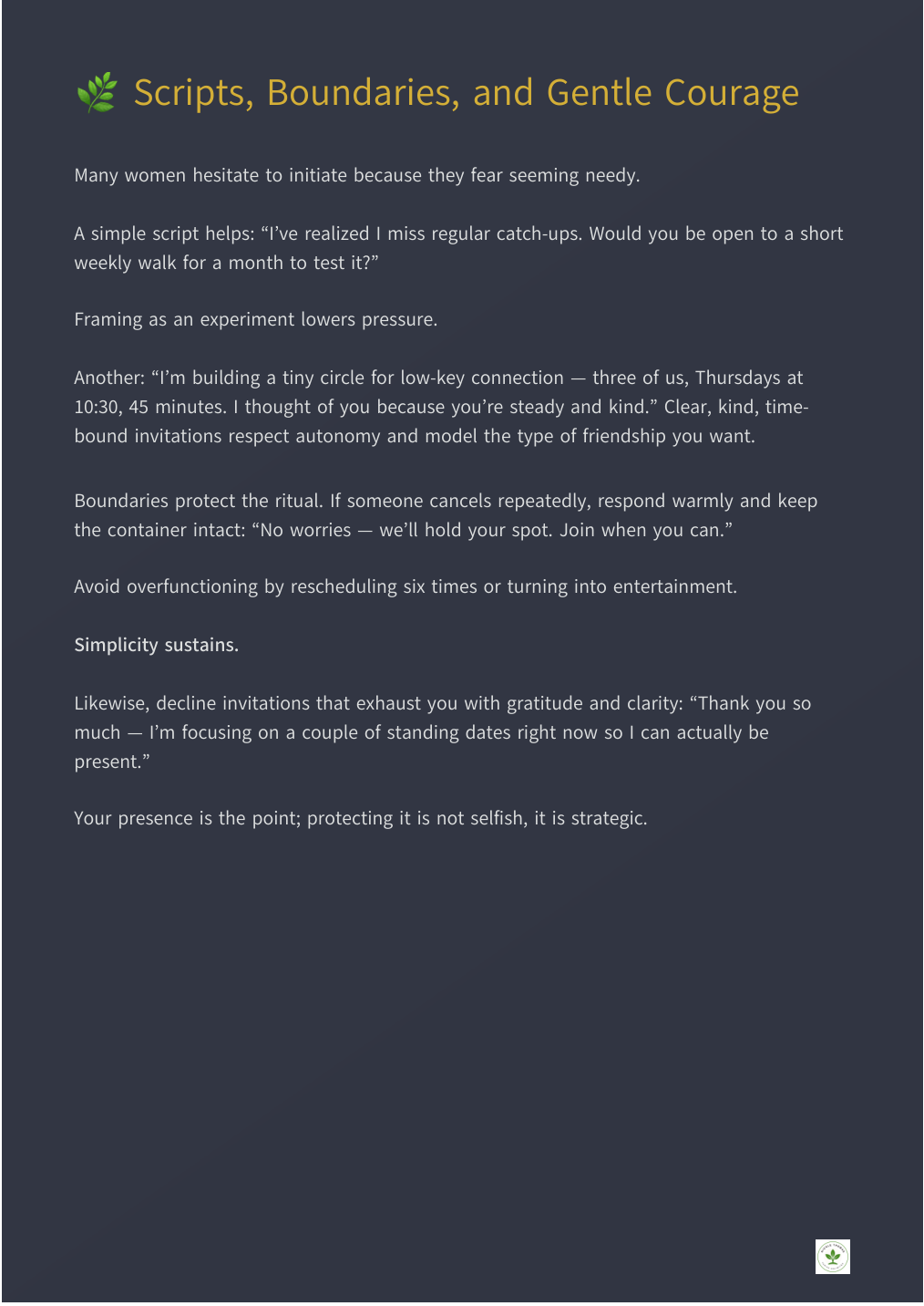 Scripts, Boundaries, and Gentle Courage, page 10 of The Floater Friend Fix